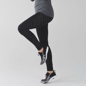 Lululemon athletica speed tight IV full-on luxtreme 25” black brushed sequin dot